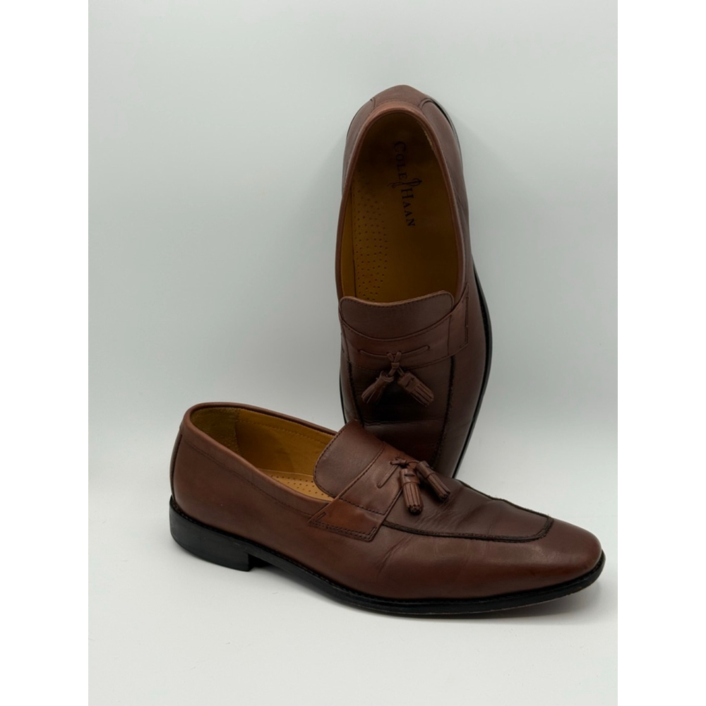 Cole Haan Men’s Brown Leather Tassel Loafers Size 11.5M – Classic Dress Shoe